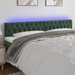 Tête de lit à LED Vert foncé 180x7x78/88 cm Velours 