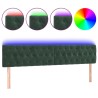 Tête de lit à LED Vert foncé 180x7x78/88 cm Velours 