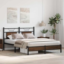 Cadre de lit sans matelas chêne marron 140x200 cm 