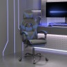 Chaise de jeu pivotante et repose-pied Noir et bleu Similicuir 