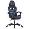Chaise de jeu pivotante et repose-pied Noir et bleu Similicuir 