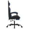 Chaise de jeu pivotante et repose-pied Noir et bleu Similicuir 