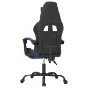 Chaise de jeu pivotante et repose-pied Noir et bleu Similicuir 