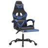 Chaise de jeu pivotante et repose-pied Noir et bleu Similicuir 