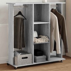 Garde-robe avec roues sonoma gris 102x38x110 cm bois ingénierie 