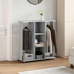 Garde-robe avec roues sonoma gris 102x38x110 cm bois ingénierie 