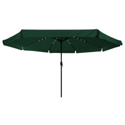 Parasol de jardinavec LEDs ø395x245 cm Vert 