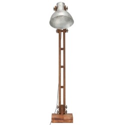 Lampadaire Argenté Bois de manguier massif E27 