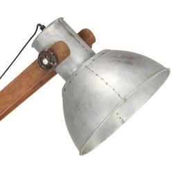 Lampadaire Argenté Bois de manguier massif E27 