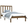 Cadre de lit sans matelas marron miel pin massif 100x200 cm 