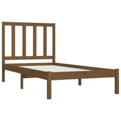 Cadre de lit sans matelas marron miel pin massif 100x200 cm 