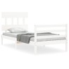 Cadre de lit sans matelas blanc 100x200 cm bois massif 