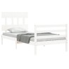 Cadre de lit sans matelas blanc 100x200 cm bois massif 