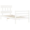 Cadre de lit sans matelas blanc 100x200 cm bois massif 