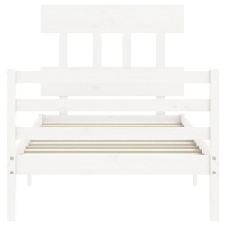 Cadre de lit sans matelas blanc 100x200 cm bois massif 