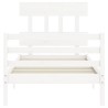Cadre de lit sans matelas blanc 100x200 cm bois massif 
