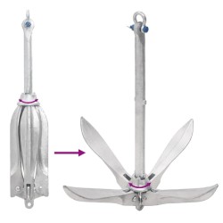 Ancre pliable argenté 10 kg fonte galvanisée à chaud 