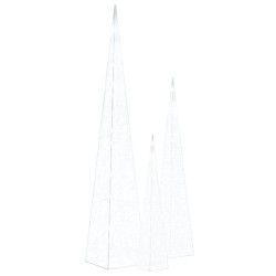 Jeu de cônes lumineux à LED Acrylique Blanc froid 60/90/120 cm 