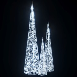 Jeu de cônes lumineux à LED Acrylique Blanc froid 60/90/120 cm 