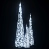 Jeu de cônes lumineux à LED Acrylique Blanc froid 60/90/120 cm 