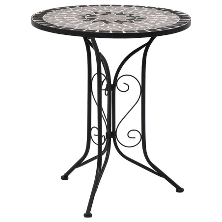 Table de bistro mosaïque Gris 60 cm Céramique 