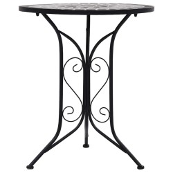 Table de bistro mosaïque Gris 60 cm Céramique 
