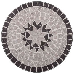 Table de bistro mosaïque Gris 60 cm Céramique 