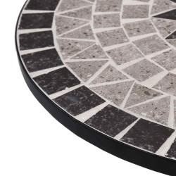 Table de bistro mosaïque Gris 60 cm Céramique 