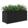 Jardinières avec 2 pots 2 pcs noir 72x30x32 cm résine tressée 