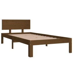Cadre de lit sans matelas Marron miel Bois pin massif 90x200 cm 