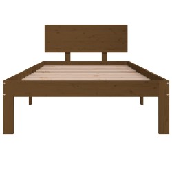 Cadre de lit sans matelas Marron miel Bois pin massif 90x200 cm 