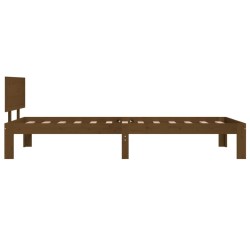 Cadre de lit sans matelas Marron miel Bois pin massif 90x200 cm 