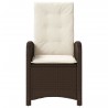 Chaise inclinable de jardin avec coussins marron résine tressée 
