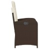 Chaise inclinable de jardin avec coussins marron résine tressée 