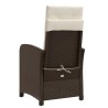 Chaise inclinable de jardin avec coussins marron résine tressée 