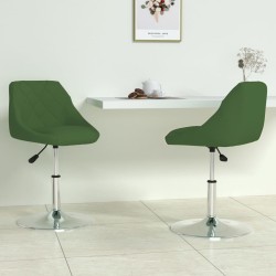 Chaises pivotantes à manger lot de 2 Vert foncé Velours 