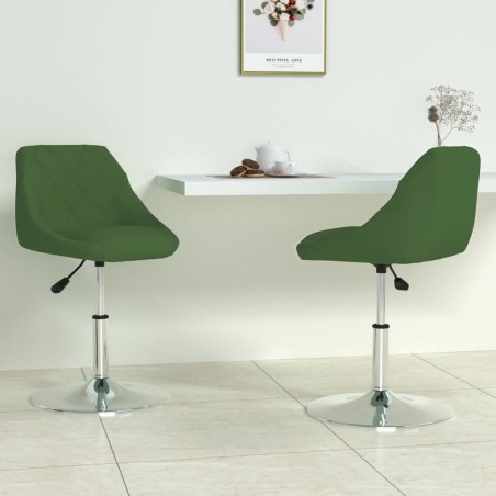 Chaises pivotantes à manger lot de 2 Vert foncé Velours 