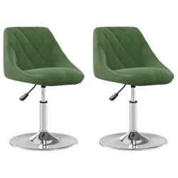Chaises pivotantes à manger lot de 2 Vert foncé Velours 