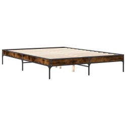Cadre de lit sans matelas chêne fumé 150x200 cm 