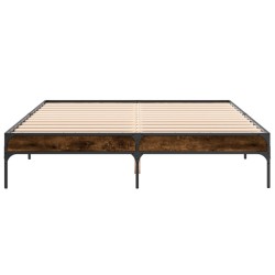 Cadre de lit sans matelas chêne fumé 150x200 cm 