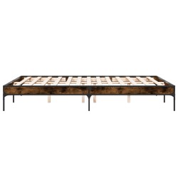 Cadre de lit sans matelas chêne fumé 150x200 cm 