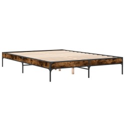 Cadre de lit sans matelas chêne fumé 150x200 cm 