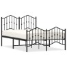 Cadre de lit métal sans matelas avec pied de lit noir 120x200cm 