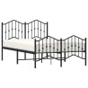 Cadre de lit métal sans matelas avec pied de lit noir 120x200cm 