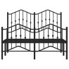 Cadre de lit métal sans matelas avec pied de lit noir 120x200cm 