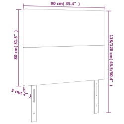 Tête de lit à LED Taupe 90x5x118/128 cm Tissu 