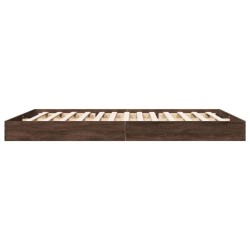 Cadre de lit sans matelas chêne marron 160x200 cm 