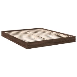 Cadre de lit sans matelas chêne marron 160x200 cm 