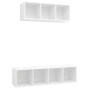 Ensemble de meuble TV 2 pcs Blanc Bois d'ingénierie 