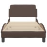 Cadre de lit sans matelas marron 90x200 cm similicuir 